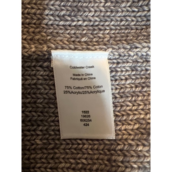 Coldwater Creek Gray Cable Knit Sweater Womens XL Cotton Blend Pullover 606254 - Picture 5 of 5